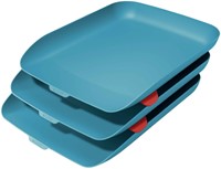 BRIEVENBAK LEITZ COSY SET VAN 3 A4 SEREEN BLAUW