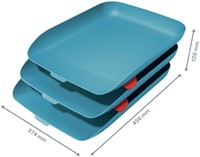 BRIEVENBAK LEITZ COSY SET VAN 3 A4 SEREEN BLAUW-2