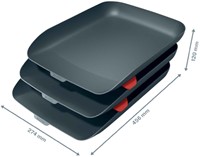 BRIEVENBAK LEITZ COSY SET VAN 3 A4 FLUWEEL GRIJS-2