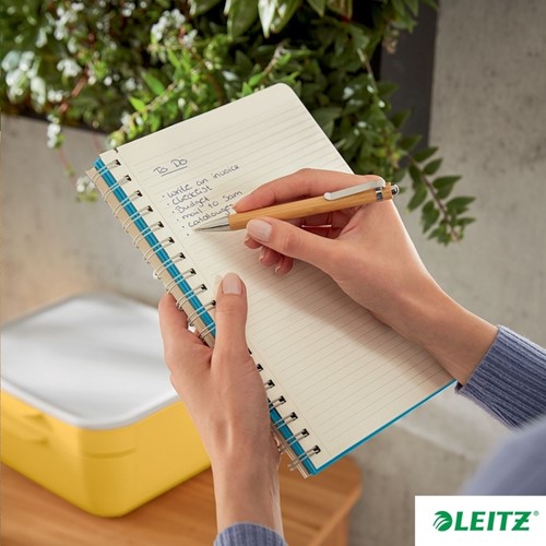 NOTITIEBOEK LEITZ COSY B5 160BLZ 100GR SPIRAAL LIJN BLAUW-8