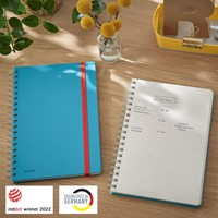 NOTITIEBOEK LEITZ COSY B5 160BLZ 100GR SPIRAAL LIJN BLAUW-3