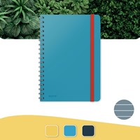 NOTITIEBOEK LEITZ COSY B5 160BLZ 100GR SPIRAAL LIJN BLAUW-7