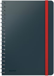 NOTITIEBOEK LEITZ COSY B5 160BLZ 100GR SPIRAAL LIJN GRIJS