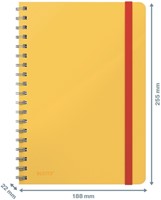 NOTITIEBOEK LEITZ COSY B5 160BLZ 100GR SPIRAAL LIJN GEEL-5