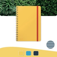 NOTITIEBOEK LEITZ COSY B5 160BLZ 100GR SPIRAAL LIJN GEEL-8