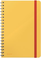 NOTITIEBOEK LEITZ COSY B5 160BLZ 100GR SPIRAAL LIJN GEEL