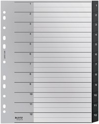 TABBLAD LEITZ RECYCLE A4 11-GAATS 1-12 EXTRA BREED PP