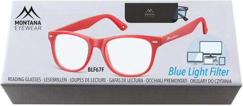 LEESBRIL MONTANA +2.50 DTP BLUE LIGHT FILTER ROOD-2
