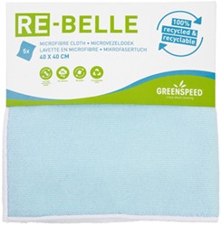 MICROVEZELDOEK GREENSPEED RE-BELLE 40X40CM BLAUW 5 STUKS