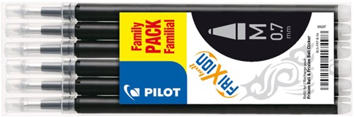 ROLLERPENVULLING PILOT FRIXION MEDIUM ZWART SET À 6 STUKS