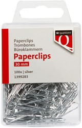 PAPERCLIP QUANTORE 30MM ROND 100 STUKS ZILVER