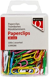 PAPERCLIP QUANTORE 28MM 100 STUKS ASSORTI