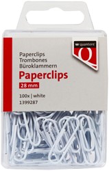 PAPERCLIP QUANTORE 28MM 100 STUKS WIT