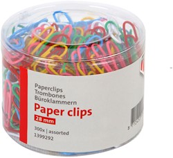 PAPERCLIP QUANTORE 28MM 300 STUKS ASSORTI