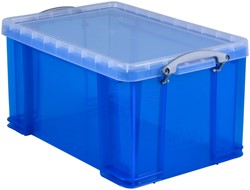 OPBERGBOX REALLY USEFUL 48 LITER 600X400X315MM TRANSPARANT BLAUW