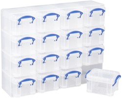 OPBERGBOX REALLY USEFUL 16X 0.14 LITER 280X224X65MM TRANSPARANT WIT