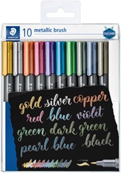 BRUSHPEN STAEDTLER METALLIC ETUI À 10 KLEUREN
