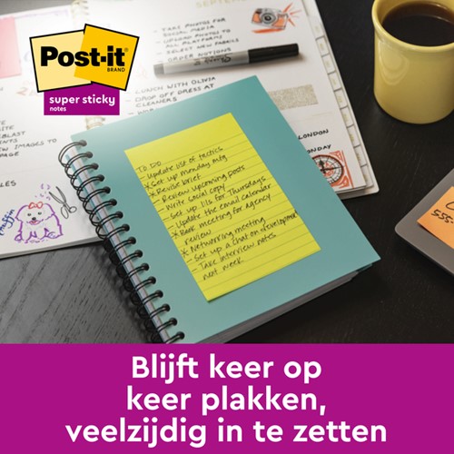 MEMOBLOK POST-IT 6445 SUPER STICKY 152X101MM ASSORTI 3ST-3