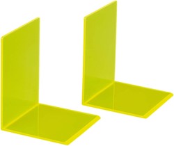 BOEKENSTEUN MAUL 10X10X13CM ACRYL SET 2 NEON GEEL TRANSPARANT