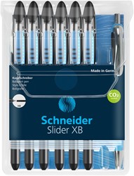 ROLLERPEN SCHNEIDER SLIDER BASIC XB ZWART + 1 GRATIS RAVE BALPEN
