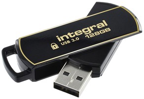 USB STICK 3.0 INTEGRAL SECURE 360 USB-A 128GB ZWART