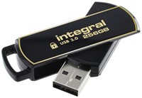 USB STICK 3.0 INTEGRAL SECURE 360 USB-A 256GB ZWART