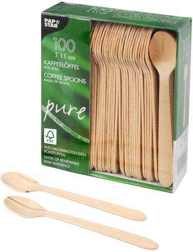 KOFFIELEPEL PAPSTAR 110MM HOUT 100 STUKS-2