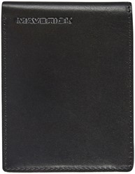 PORTEMONEE MAVERICK ALL BLACK COMPACT MET KLEINGELDVAK RFID LEER ZWART
