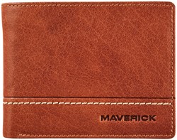 PORTEMONEE MAVERICK ROUGH GEAR MET KLEINGELDVAK RFID LEER COGNAC