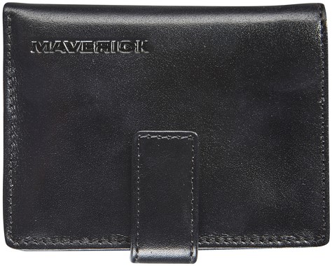 KAARTHOUDER MAVERICK ALL BLACK SUPER COMPACT RFID LEER ZWART