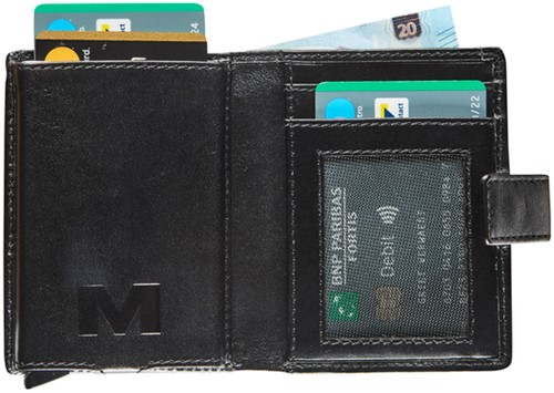 KAARTHOUDER MAVERICK ALL BLACK SUPER COMPACT RFID LEER ZWART-2
