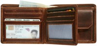 PORTEMONEE MAVERICK THE ORIGINAL MET KLEINGELDVAK RFID LEER BRUIN-2