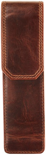 PENNENETUI MAVERICK THE ORIGINAL 2-DELIG LEER BRUIN