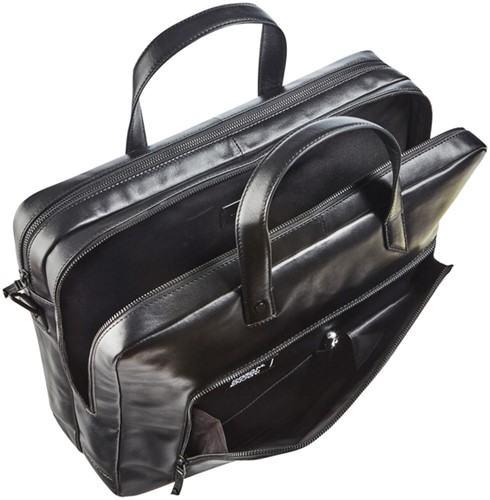 BUSINESSTAS MAVERICK ALL BLACK MET LAPTOPVAK 15,6" LEER ZWART-3