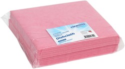 WERKDOEK CLEANINQ VISCOSE 38X40CM ROZE 10 STUKS