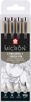 FINELINER SAKURA PIGMA MICRON LICHTGRIJS SET 4 MATEN