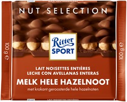CHOCOLADE RITTER SPORT MELK-HELE HAZELNOOT 100GR
