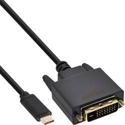 KABEL INLINE USB-C DVI 24+1 3.1 1080P M/M 2 METER ZWART