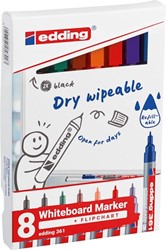 WHITEBOARDMARKER EDDING 361 ROND 1MM ASSORTI 8 STUKS