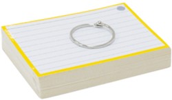 FLASHCARDS A7 GEEL INCL. CLIPRING 50 VEL