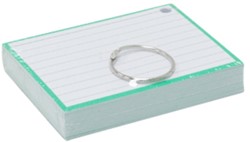 FLASHCARDS A7 GROEN INCL. CLIPRING 50 VEL