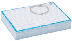 FLASHCARDS A7 BLAUW INCL. CLIPRING 50 VEL