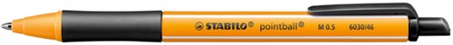 BALPEN STABILO POINTBALL 6030/46 MEDIUM ZWART BLISTER À 2 STUKS-2