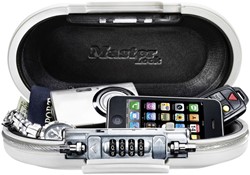 DRAAGBARE KLUIS MASTERLOCK SAFE SPACE MET COMBINATIESLOT EN KABEL WIT
