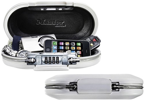 DRAAGBARE KLUIS MASTERLOCK SAFE SPACE MET COMBINATIESLOT EN KABEL WIT-2