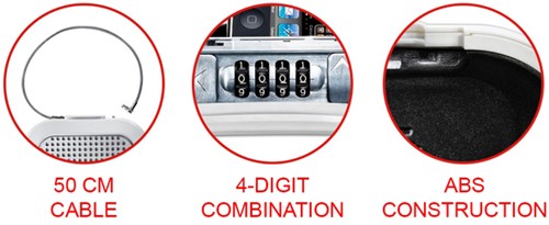 DRAAGBARE KLUIS MASTERLOCK SAFE SPACE MET COMBINATIESLOT EN KABEL WIT-3