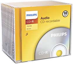 CD-R PHILIPS 80MIN AUDIO JC 10 STUKS