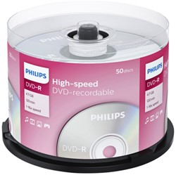 DVD-R PHILIPS 4.7GB 16X SP 50 STUKS