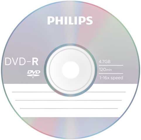 DVD-R PHILIPS 4.7GB 16X SP 25 STUKS-2