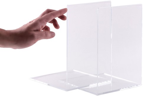 BOEKENSTEUN MAUL ACRYL 16X15X21CM SET 2 GLASHELDER-2